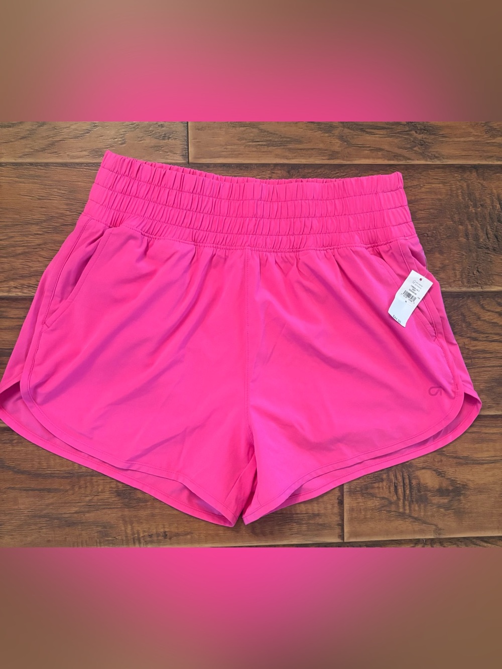 GAP Hot Pink Athletic Shorts with Smocked Waist & Pockets - NWT small
